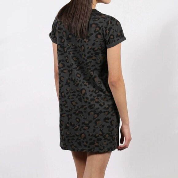 NWT Brunette the Label leopard print cotton t-shirt dress, S/M - Picture 4 of 7